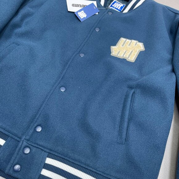 Undefeated Navy Blue Baseball Jacket - Picture 5 of 6